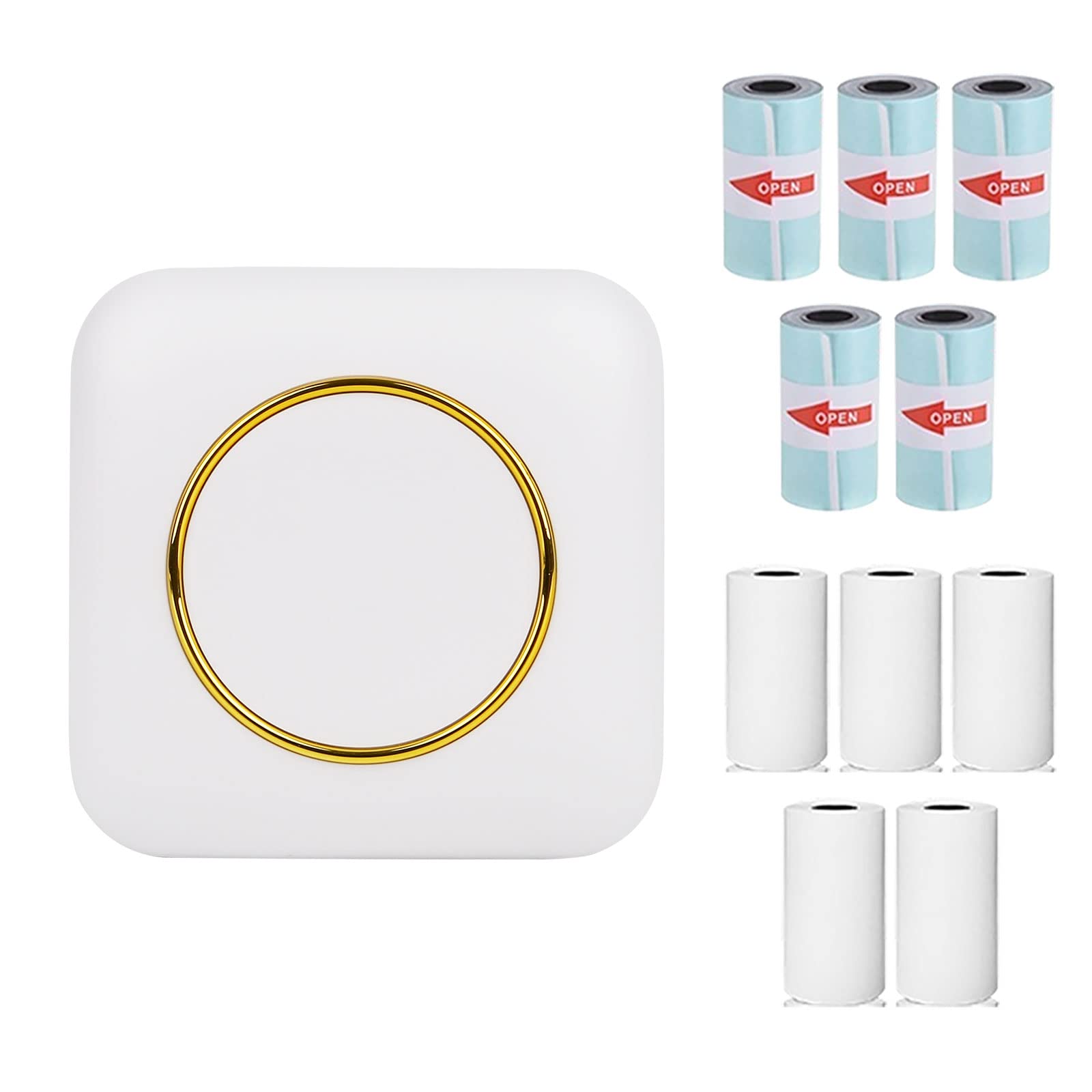 WingFly Mini Portable Printer, Wireless Bluetooth & USB, Thermal, Monochrome, 57mm x 30mm, 10 Rolls Included, Ideal for Home, Office & Creative Applications