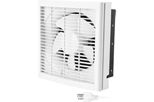 Fanspex 10" Shutter Exhaust Fan, 490CFM Window or Wall Mount Ventilation Fan for Greenhouse, Attic, Garage, Bathroom, Kitchen