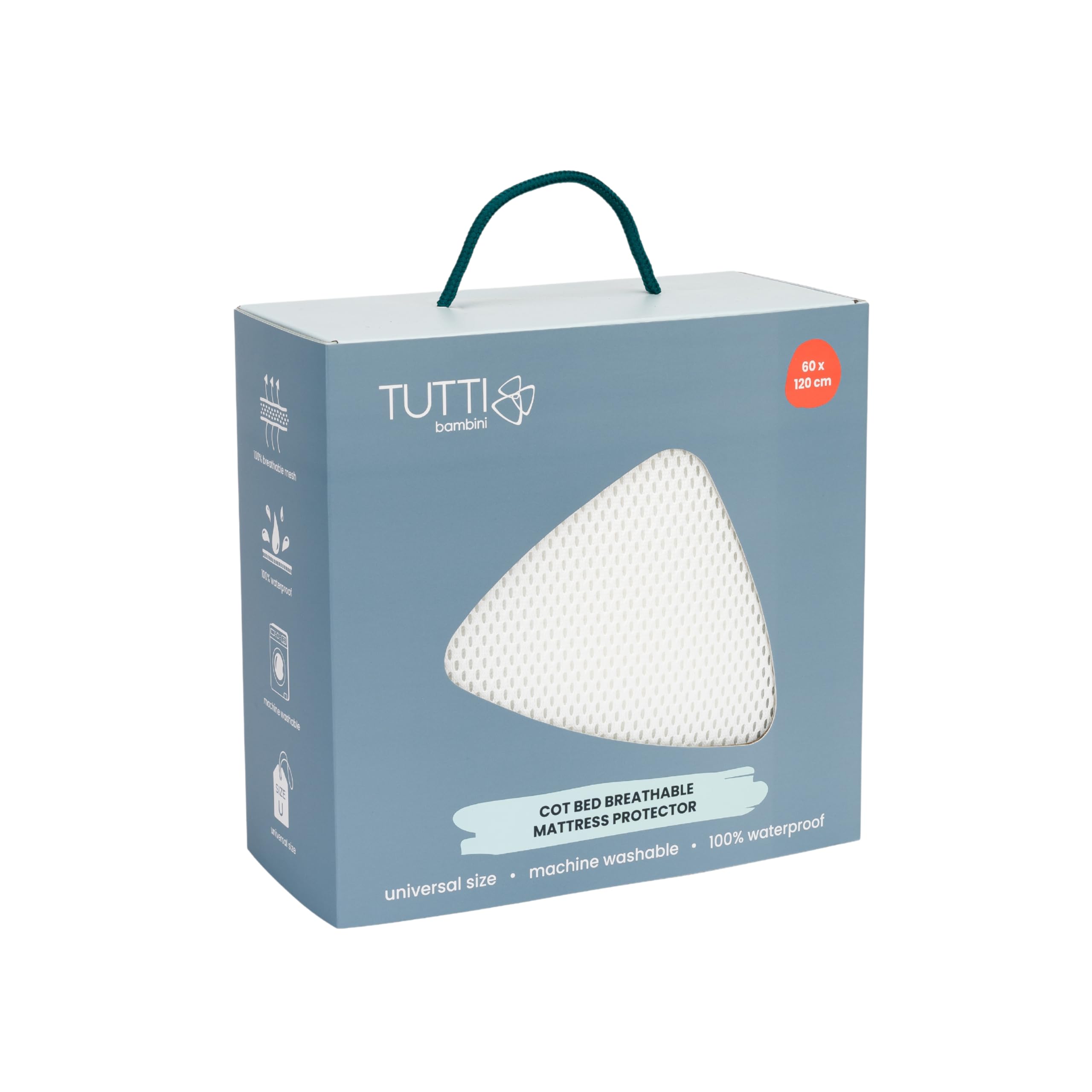 Tutti Bambini Premium Breathable Cot Mattress Protector - 100% Waterproof, Polyester, Compatible With Tutti Bambini Cots (60 x 120 cm) — image 1