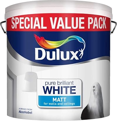 Dulux Matt Emulsion Paint 6L Pure Brilliant White Easy Clean Smooth Finish