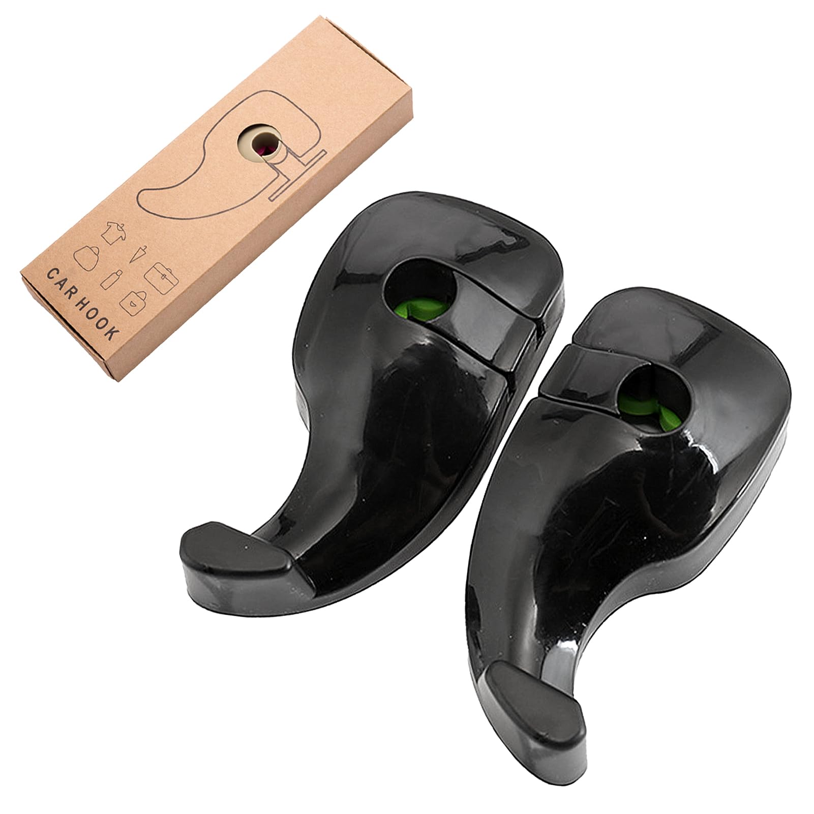 EMVANV 2pcs Hidden Car Chair Hanging Hook Headrest Hanger Bag Organizer Holder Hook Universal Convenient Vehicle Back Seat Storage (Black)