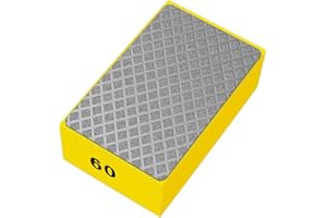 YUNTOP 1 Pcs Diamond Hand Pad Sanding Block Sharp Glass Grinding Polishing Pad Sanding Block Foam Backing Hand-Held Sanding Block for Sanding Polishing Marble Tile Ceramics (60#)