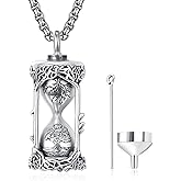 ADMETUS Cremation Urn Necklace for Ashes Keepsake Waterproof Pendant Memorial Jewelry Gifts for Loss of Someone with Filling Kit