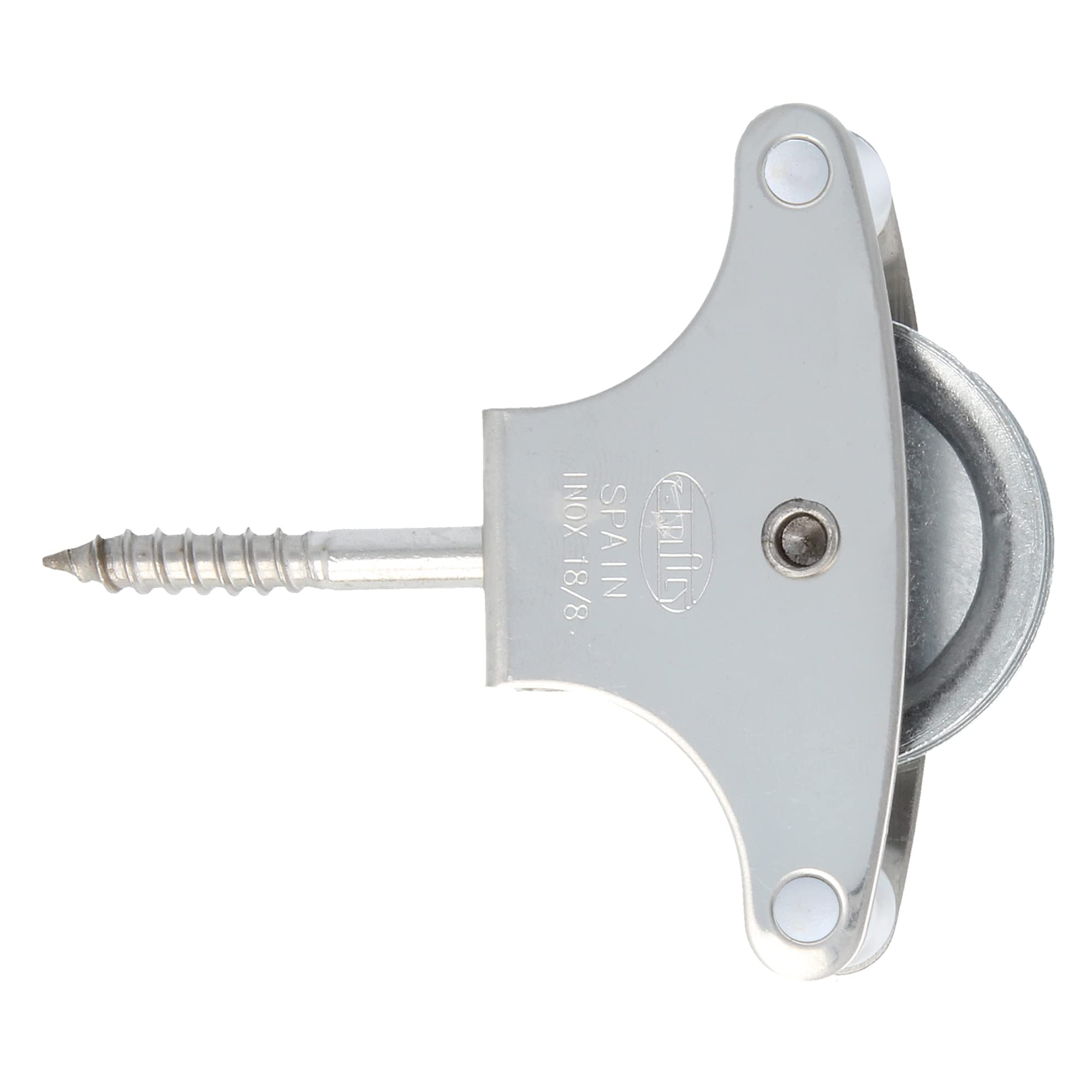 Amig - Clothesline Pulley - Pulley with Metal Sheave Mod.21 - Easy to Install with Guides - 40 mm - Stainless Steel 18/8 - Steel Finish