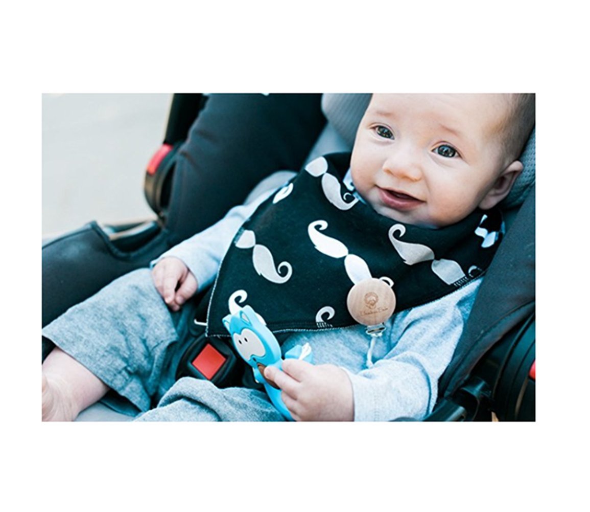 Drool Bibs for Boy and Girl, 4-Pack Gift Set Baby Bandana Bibs for Drooling and Teething, 100% Organic Cotton, Ultra Soft and Absorbent, Hypoallergenic and Adjustable, Perfect Newborn Baby Shower (#2)