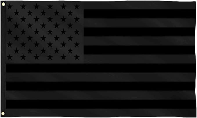LUCSUN Bandera americana negra, bandera de Estados Unidos con rayas