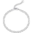 PAVOI 14K Gold Plated Beaded Cuban Cubic Zirconia Simulated Diamond Station Infinity Chain Bracelets for Women | Adjustable Chain Bracelet