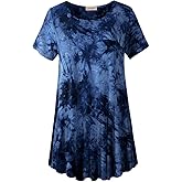 LARACE Plus Size Tops for Women Short Sleeve Shirts Casual Summer Clothes Round Neck Tunics for Leggings