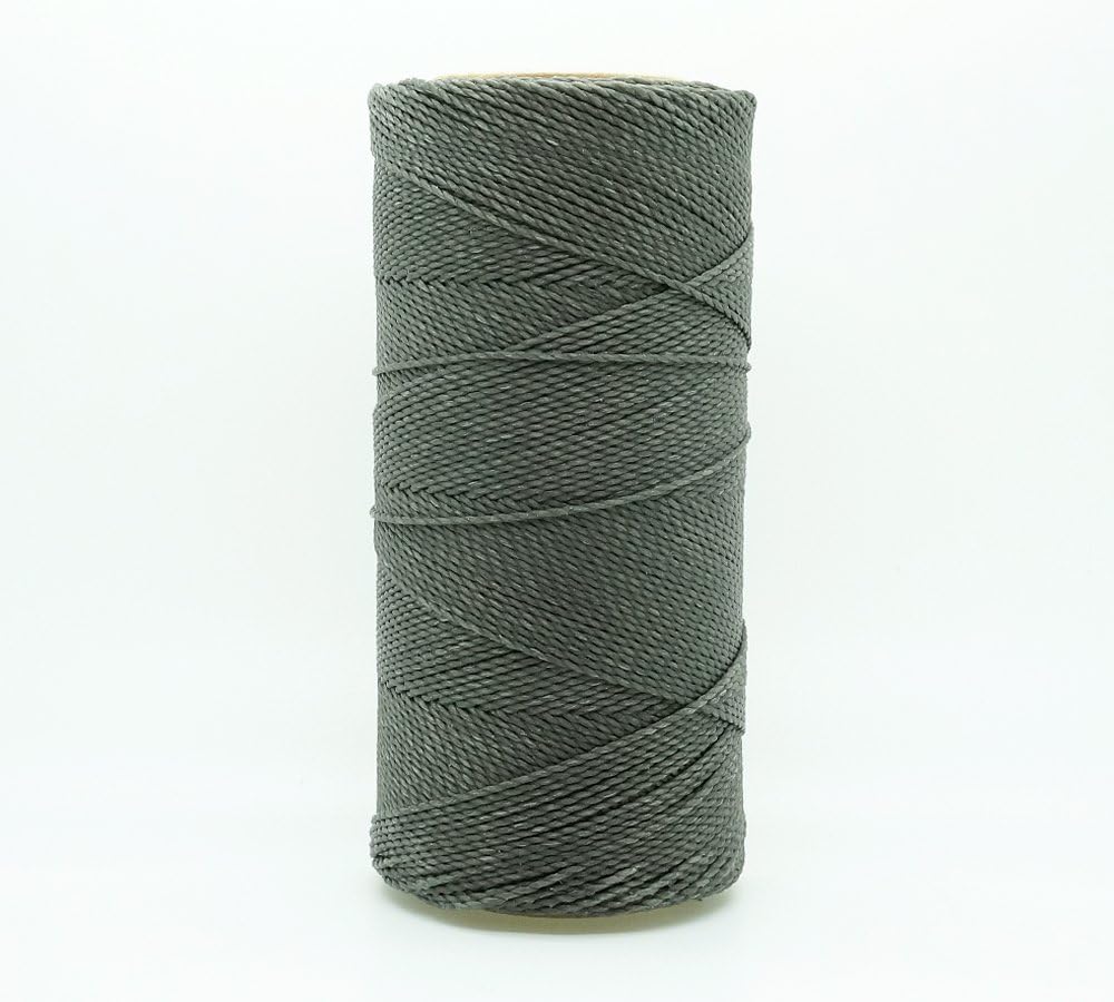 DARK GREY 0.5mm Waxed Polyester Twisted Cord Macrame Bracelet Thread Artisan String (368yards Spool)