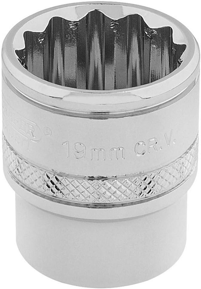 Draper 32797 3/8" Drive 12-Point Metric Socket 19mm Hi-Torq Chrome Vanadium