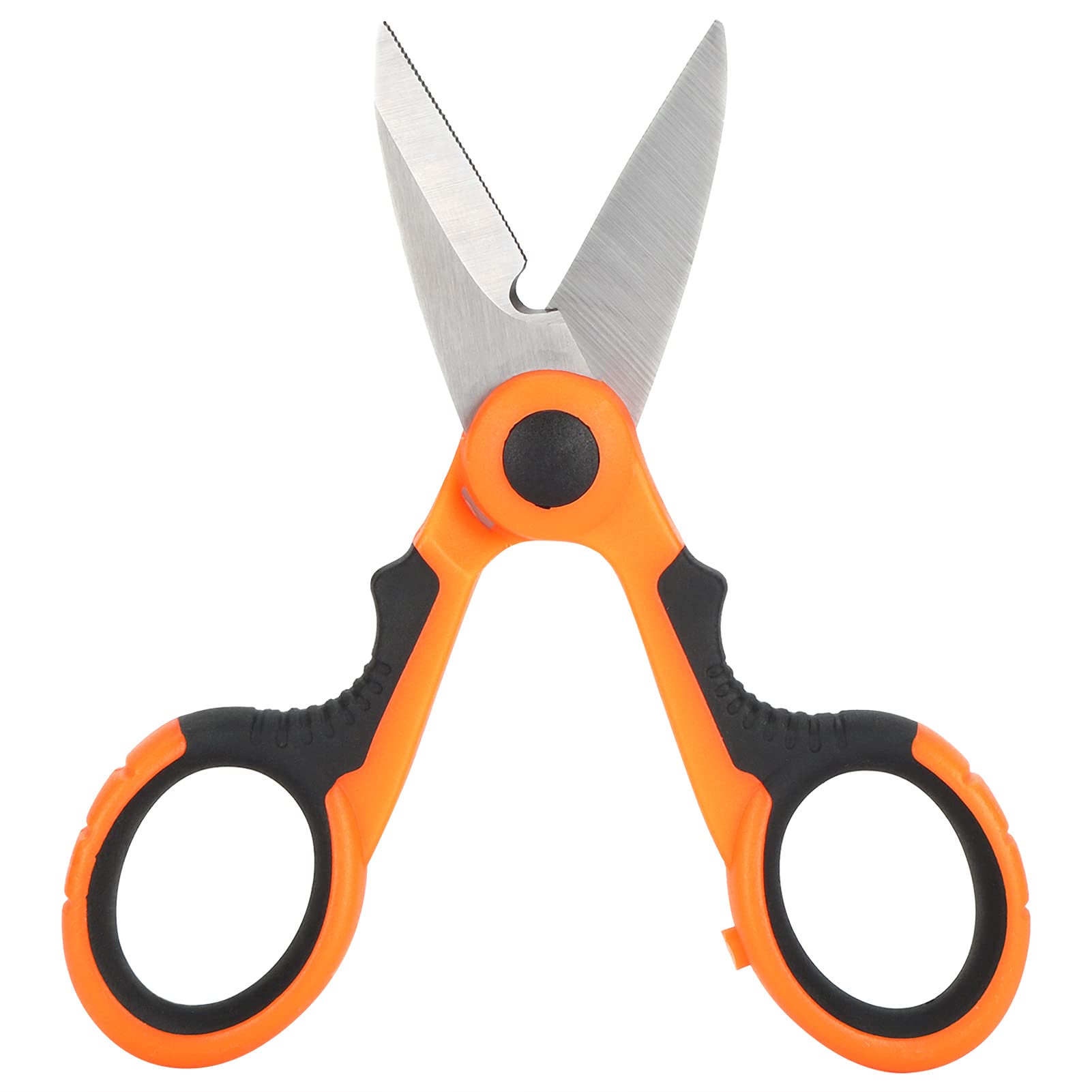TOPINCN Scissors Black Orange Handle Cut Cutter Shears Multi Functional Scissors