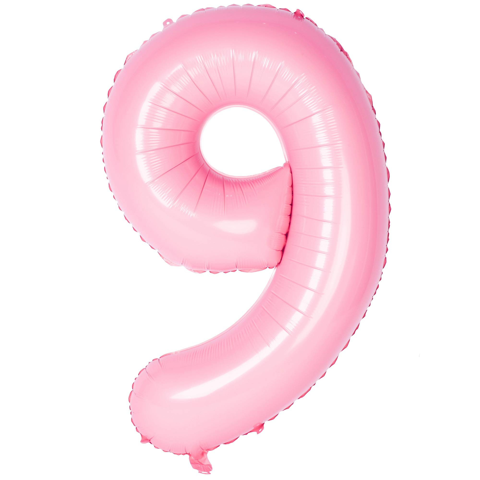 Pink 9 Balloons 40 Inch Tiffany Pink Large Numbers 0 to 9 Birthday Party Decorations Helium Foil Mylar Big Number Balloon Digital 9