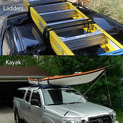 RORAIMA Heavy Duty Hood Loop Straps and Hood Trunk Straps with Lashing Tie down straps and PP Ropes 2 pcs each Ultimate solution kit for Trailing the Kayak/Canoe/SUP/Surfboard/Ski board/Snow board 8 p - Thumbnail 6