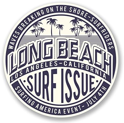 NI386 **2-Pack** Long Beach Sticker/Decal | Premium Quality Vinyl Sticker | 4-Inches