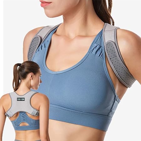 Amazon Suiun 猫背ベルト 背中サポーター 姿勢サポートねこぜ矯正 背筋 巻き肩 女性 男性 メンズ グレー L Suiun 背中用