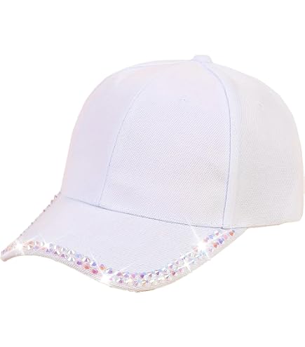 Amazon.com: Shiny Rhinestone Brim Baseball Cap for Women  display picture 1
