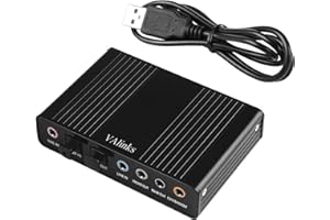 VAlinks 6 Channel External 5.1 Sound Card USB 2.0 Optical S/PDIF Audio Sound Card Adapter for PC Laptop Recording Compatible 