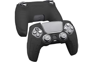Luck&Link Tactical Skin Grip Cover for PS5 Controller, Anti-Slip Tactical Style | Silicone Protective Cove (Obsidian Black)