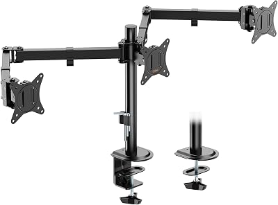 VonHaus Triple Monitor Stand 17-27 inch 75x75 100x100 VESA Clamp