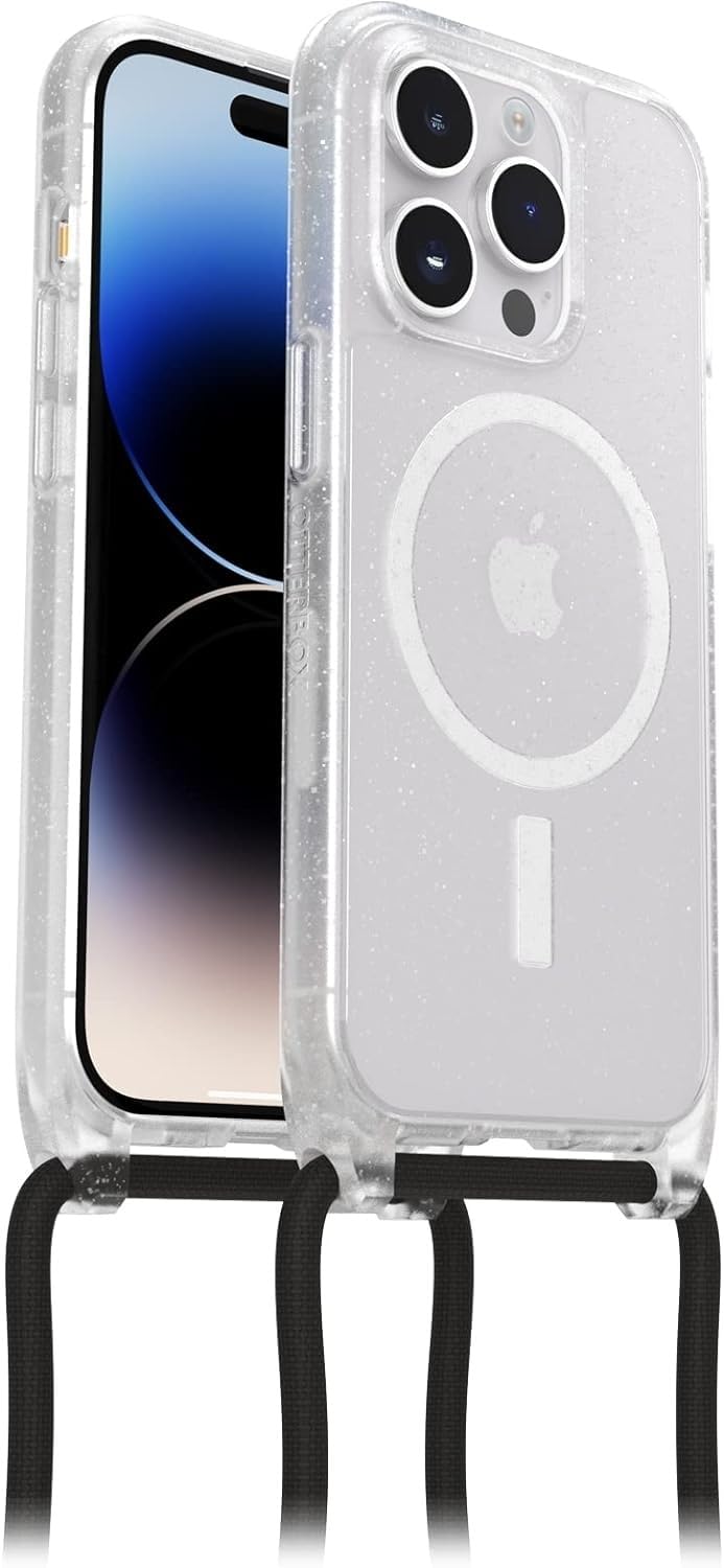 OtterBox React Necklace Case with MagSafe for iPhone 14 Pro, Ultra-Slim, Protective Case with Adjustable and Detachable Necklace Strap, Tested to Military Standard, Stardust