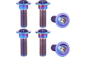 UHDFBDHF 6Pcs Titanium Bolt M8 x 20mm 25mm Motorcycle Rear Brake Rotor Screw (Burnt Blue, M8x25mm)