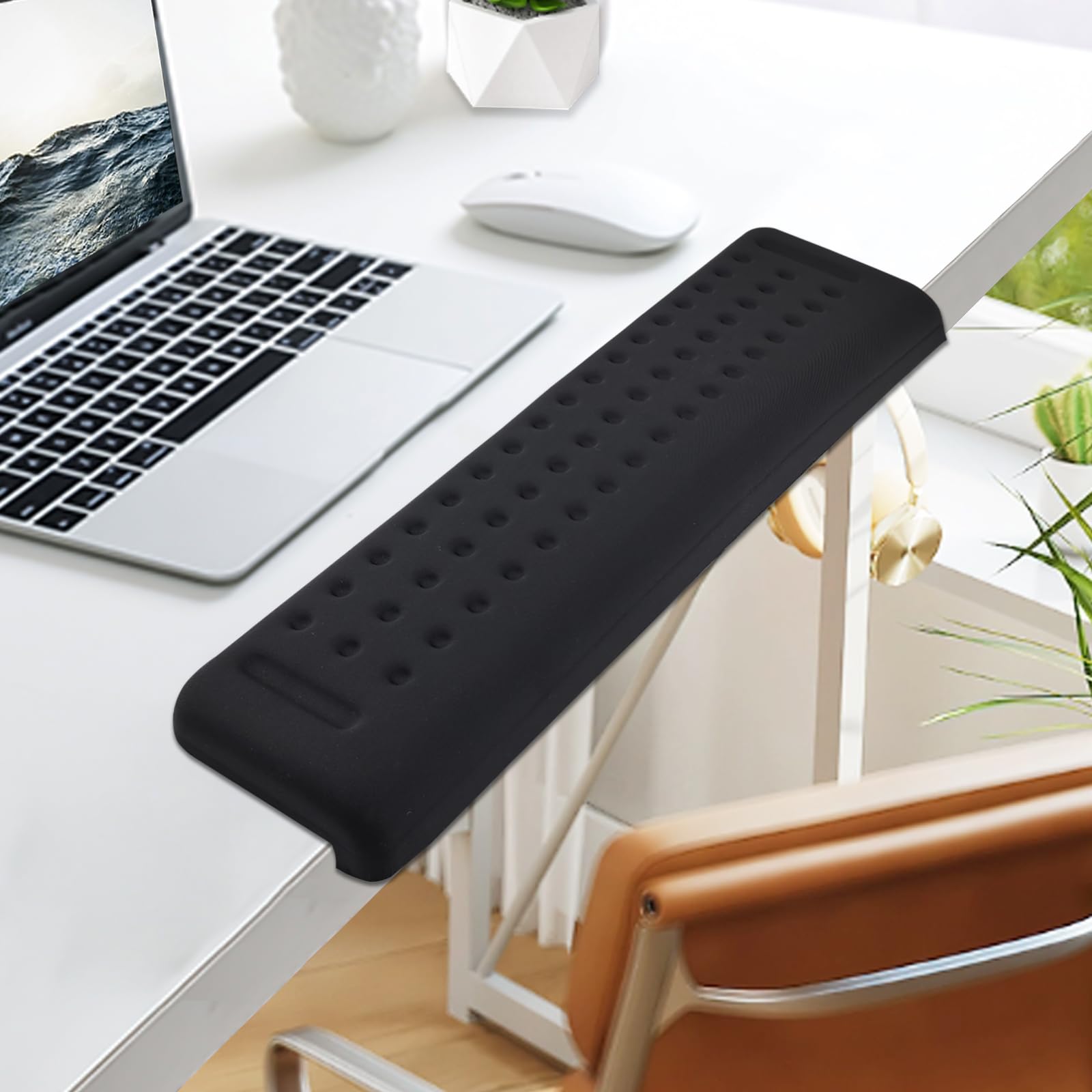 Photo 1 of L-Shaped Keyboard Wrist Pad, Ergonomic Desk Edge Elbow Pad with Memory Foam, Stable Support for Plam, Wrist (17.7 * 4.2inch)