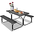 Outdoor Picnic Table, Black