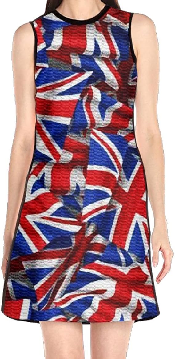 Amazon Co Jp イギリスの旗 レディース ワンピース ドレス ノースリーブ 半袖 春夏 きれいめ 膝丈 結婚式 パーティー フォーマル 通勤 二次会 お呼ばれ 同窓会 服 ファッション小物