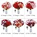 CHANZON Artificial Flower Rose Bouquet (Not include Vase, 2 Bunches 94-96 Small Pink Heads) Fake Plastic Fabric Silk Arrangement for Home Decor Wedding Table Decoration