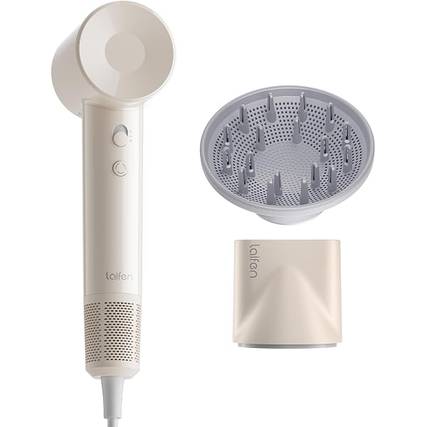 Laifen SE Lite ionic hair dryer with diffuser in milk tea colour
