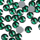 Dowarm Hotfix Crystal Rhinestones, Hot Fix Crystals for Crafts Clothes, Flatback Glass Crystal for Decoration, Round Gems (Emerald/Green, SS6 1440PCS)