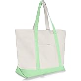 22" Heavy Duty Cotton Canvas Tote Bag (Zippered)