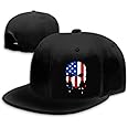 Skull Finger Flat Bill Hats for Men Black Mens Snapback Hat Baseball Cap Fitted Hat Rock N Roll Skeleton Hand Snap Backpack