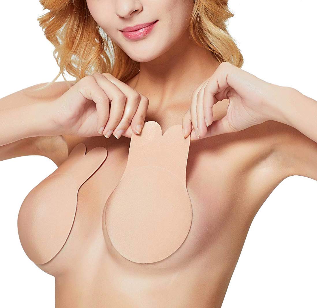 ComfyinWomen's Push up Nipplecovers Backless Sticky Breast Lift Tape Strapless Adhesive Bra