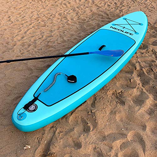 Neolife Coiled Premium Surfboard Leash,Stand Up Paddle Board Leash Ankle Strap Leg Rope with Double Stainless Steel Swivels for Longboard Snowboard Sup Leashes(7Ft Transparent Black