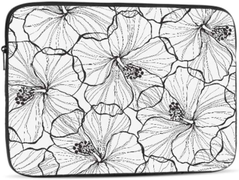 Black White Seamless Hibiscus Flowers Pattern 10