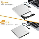 BUNUD External CD/DVD Drive USB 3.0 Type-C Lightscribe with SD/TF Slot view 6