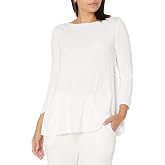 Amazon Essentials Women's Jersey Standard-Fit 3/4 Sleeve Bateau Neck Swing T-Shirt