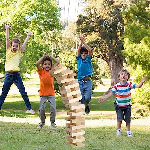 Gentle Monster Giant Tumble Tower with Dice & Game Board, 56 Pcs Large