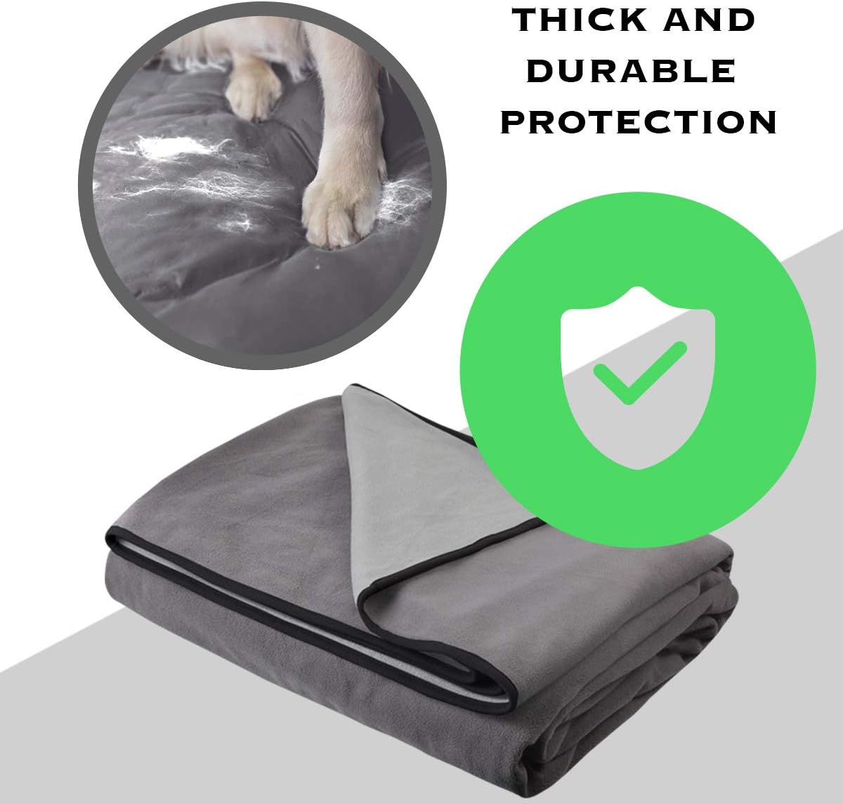 Waterproof Blanket Cover 80”x90” for People, Dogs, Cats or Any Pets - 100% Waterproof Furniture or Mattress Protector – Large Size for Twin, Queen, King Beds (Warm Gray/Cool Gray): Home & Kitchen