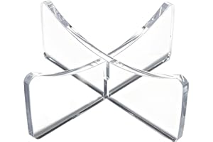 Aloimiki 4-Pack Acrylic Basketball Stand, Display for Basketball, Rugby, Football, Soccer, Volleyball & Memorabilia. Clear Sports Ball & Trophy Holder, Perfect for Home, Office or Store.