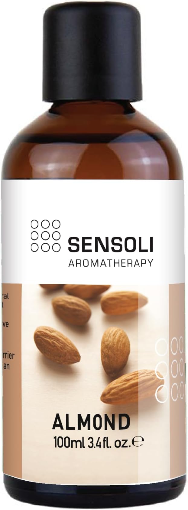 SENSOLI Sweet Almond Oil 100ml 100% Pure Carrier Oil Skin Hair Massage