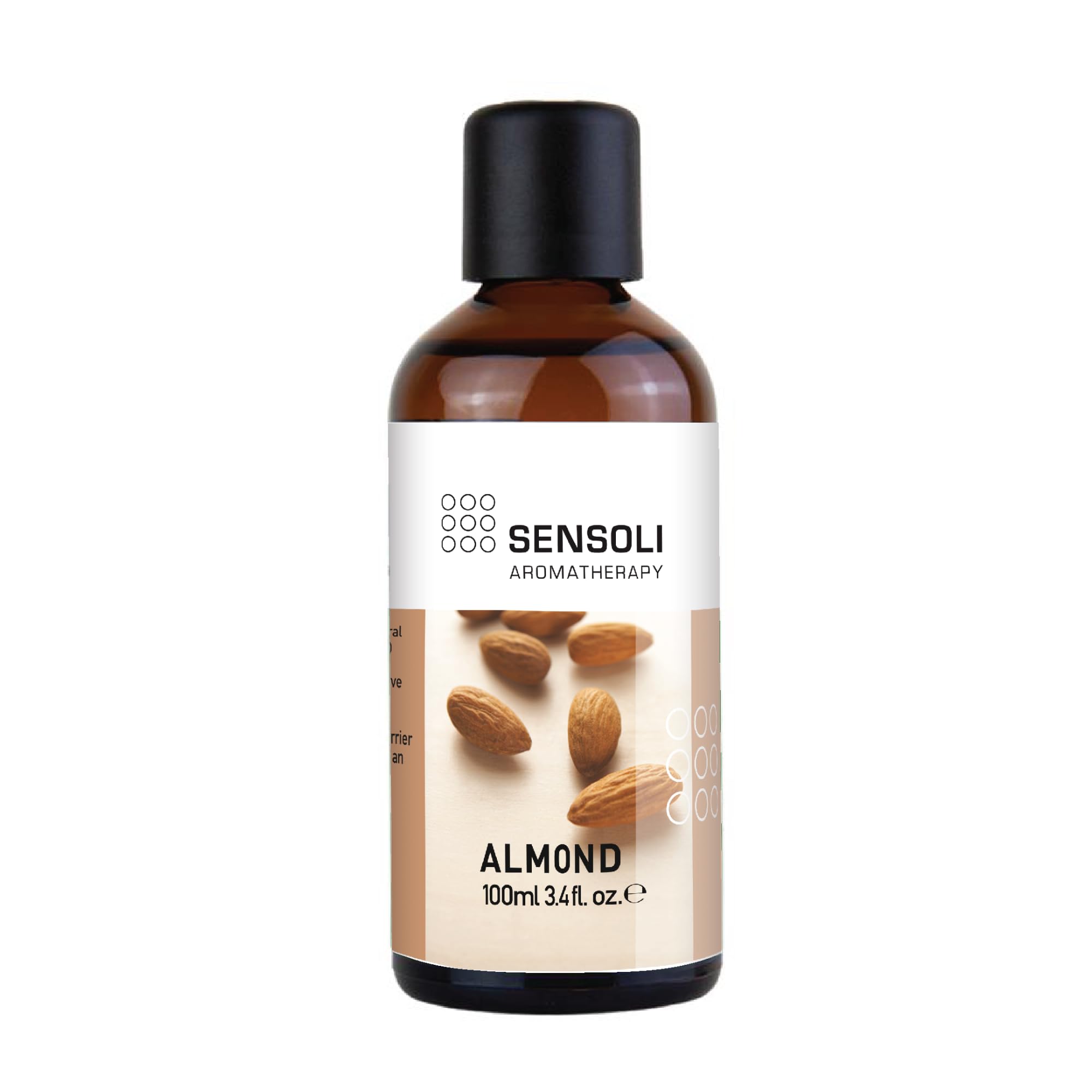 SENSOLI Sweet Almond Oil 100ml - 100% Pure Carrier Oil - Natural Oil for Skin, Hair, Massage & DIY Cosmetics — image 1