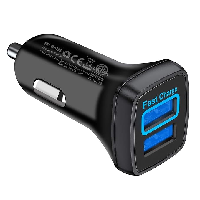 VANMASS Auto Ladegerät QC 3.0 Autoladegerät 30W 3.5A mit Dual-USB-Anschluss, schnelles Aufladen mit 12V-Zigarettenanzünder, k
