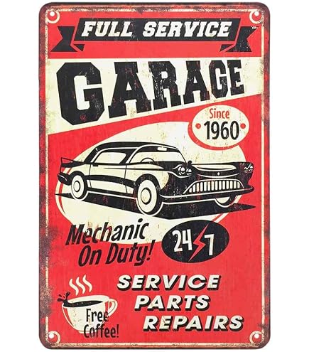 Car Wall Art Vintage Metal Tin Sign Poster Plaque Bar Bar Club Cafe ...