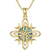 Twoowl Witch Knot Necklace 925 Sterling Silver Celtic Pagan Witchy Pendant Wiccan Jewelry Gifts for Women Mom