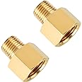 SUNGATOR 3/8 Inch Female to 1/4 Inch Male Reducer Adapter, NPT Brass Pipe Fittings Adapter, 1/4" Male to 3/8" Female NPT Reducer, Brass Reducer Pipe Extension Connector, Pack of 2