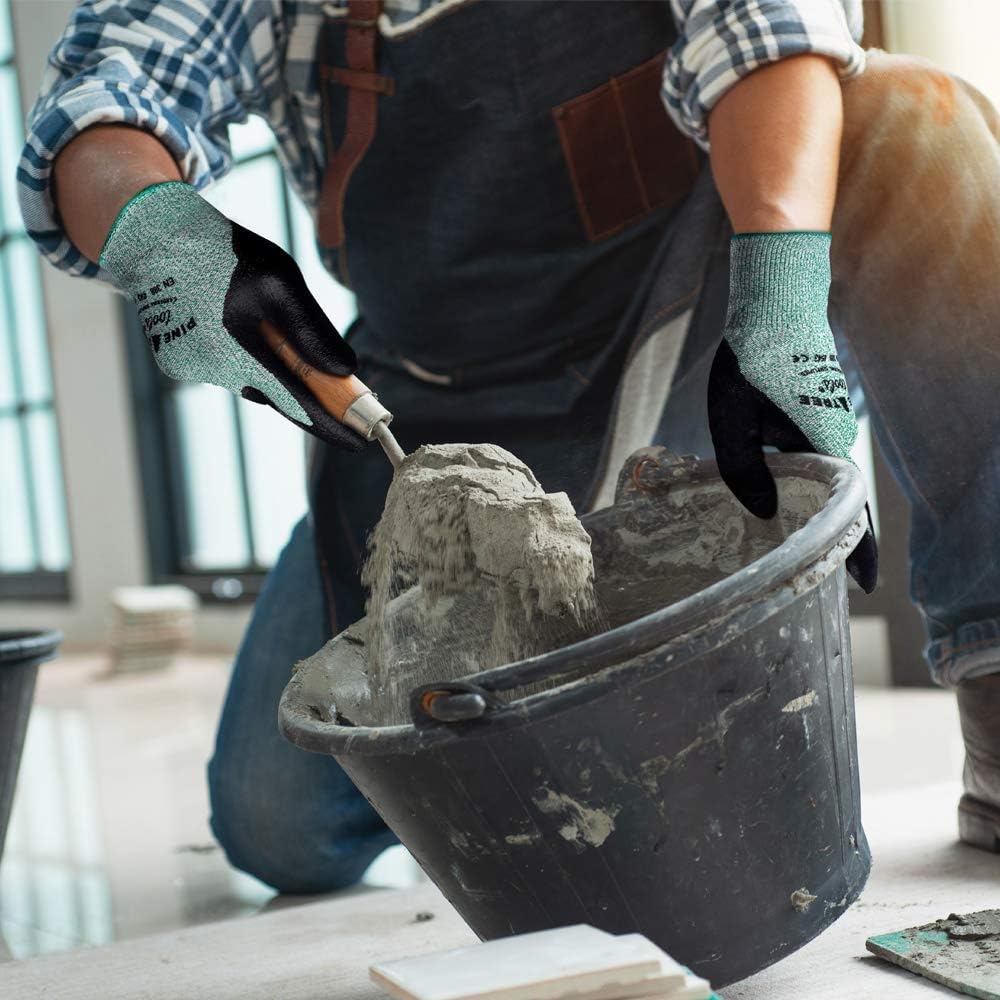 Pine Tree Tools Ultra Strong Mens Safety Work Gloves With Advanced Grip. L: Home Improvement