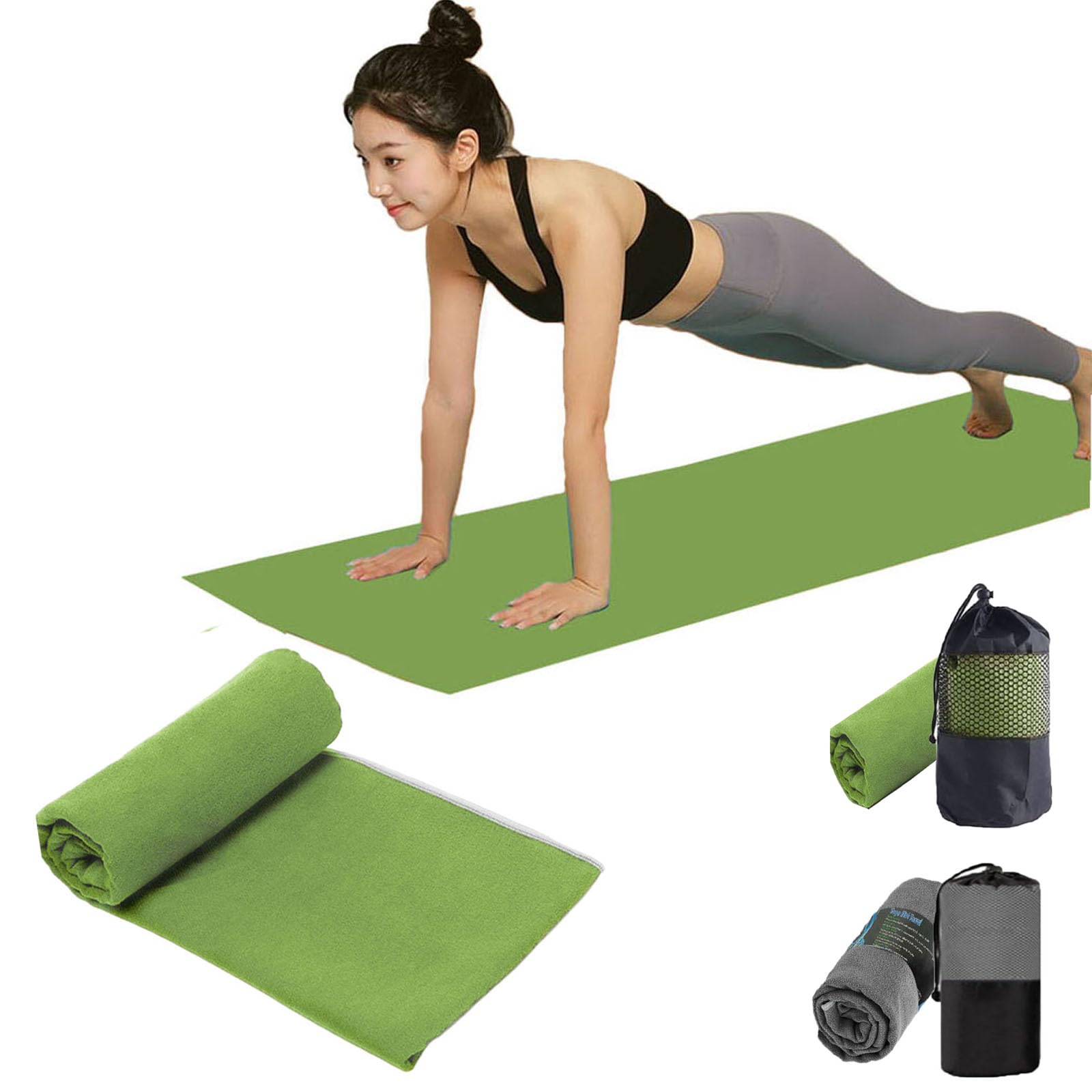 Hot Yoga Towel Non Slip Sweat Absorbent Yoga Blanket Quick Dry Yogas Mat Towel 27"x72" Fitness Pilates Gym Mat Towels Yogas Mats Blanket Yoga Mats Cloth Microfiber Mat Towels with Mesh Carry Bag