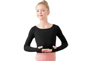Phoeswan Kids Girl's Ballet Sweater, Soft Warm Up Active Sweater, Pullover Dance Sweater for Leotards